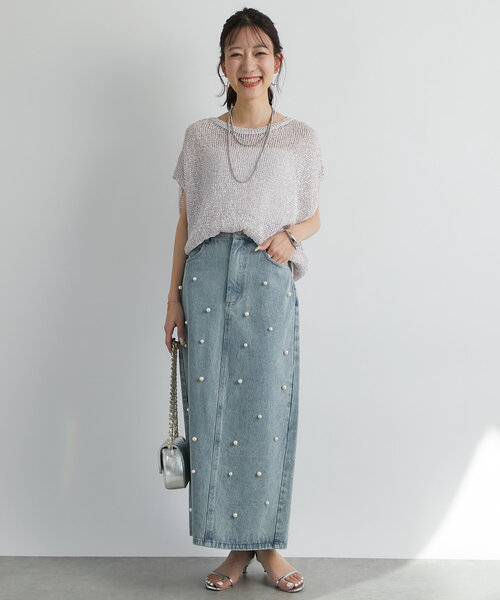 La boutique BonBon(ラブティックボンボン)の「【完売カラー再追加!お上品きらきら】ラメ天竺針抜きフレンチニット(ニット/セーター・レディース・ピンク/シルバー/ゴールド・FREE)」の19枚目の写真