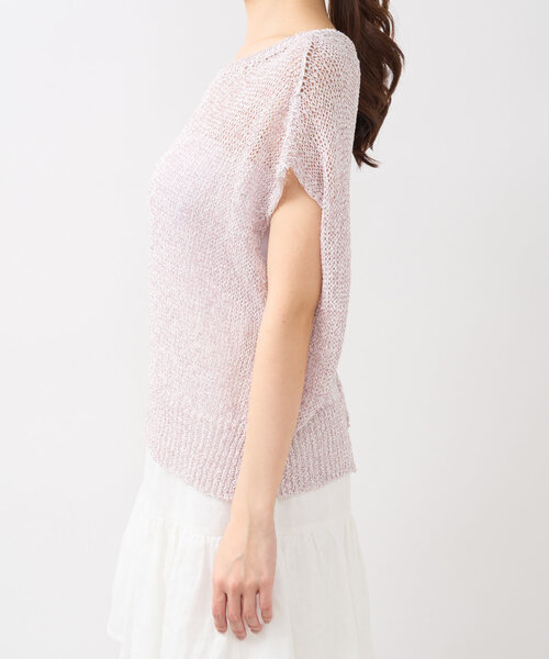 完売カラー再追加！お上品きらきら】ラメ天竺針抜きフレンチニット