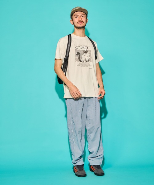 SAWINTO(ソイント)の「VARIOUS PRINTS【ヴェアリアス プリンツ】 ”ADVICE CAT”/"アドバイス キャット”(Tシャツ/カットソー・メンズ・ナチュラル・MEDIUM/LARGE/X-LARGE)」の7枚目の写真