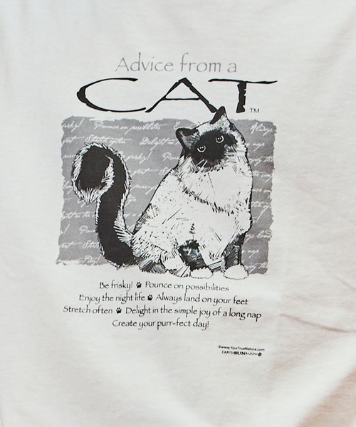 SAWINTO(ソイント)の「VARIOUS PRINTS【ヴェアリアス プリンツ】 ”ADVICE CAT”/"アドバイス キャット”(Tシャツ/カットソー・メンズ・ナチュラル・MEDIUM/LARGE/X-LARGE)」の5枚目の写真