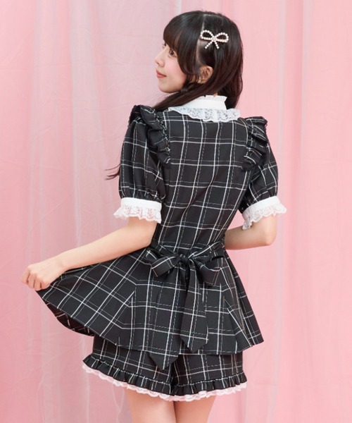 Secret Honey(シークレットハニー)の「アクセサリーリボンレースフリル半袖セットアップ(セットアップ・レディース・ブラック/ブラックミックス/ブラック系その他/ライトブルー/グレー/ピンク・MEDIUM)」の19枚目の写真