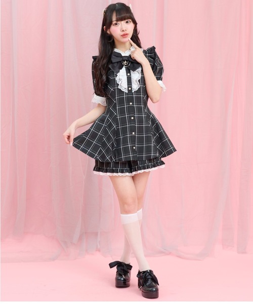 Secret Honey(シークレットハニー)の「アクセサリーリボンレースフリル半袖セットアップ(セットアップ・レディース・ブラック/ブラックミックス/ブラック系その他/ライトブルー/グレー/ピンク・MEDIUM)」の17枚目の写真