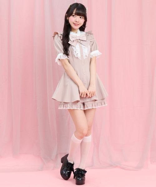 Secret Honey(シークレットハニー)の「アクセサリーリボンレースフリル半袖セットアップ(セットアップ・レディース・ブラック/ブラックミックス/ブラック系その他/ライトブルー/グレー/ピンク・MEDIUM)」の20枚目の写真