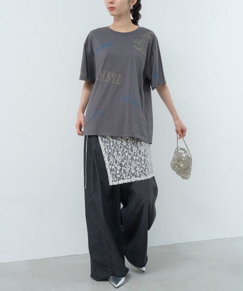 SABUROKU(サブロク)の「【SABUROKU】大人カジュアル に 映える ロゴ刺繍 Tシャツ(Tシャツ/カットソー・レディース・オフホワイト/チャコールグレー・M)」の20枚目の写真