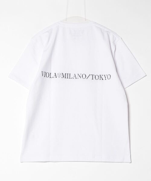 VIOLA(ヴィオラ)の「『VIOLA rumore/ヴィオラ ルモーレ』刺しゅう/P.T入りクルー半袖Tシャツ(Tシャツ/カットソー・メンズ・ブラック/サーモンピンク/ホワイト・L/XL/M)」の22枚目の写真