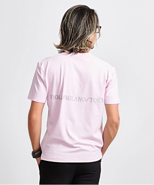 VIOLA(ヴィオラ)の「『VIOLA rumore/ヴィオラ ルモーレ』刺しゅう/P.T入りクルー半袖Tシャツ(Tシャツ/カットソー・メンズ・ブラック/サーモンピンク/ホワイト・L/XL/M)」の13枚目の写真