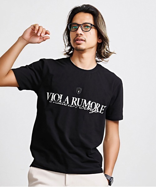 VIOLA(ヴィオラ)の「『VIOLA rumore/ヴィオラ ルモーレ』刺しゅう/P.T入りクルー半袖Tシャツ(Tシャツ/カットソー・メンズ・ブラック/サーモンピンク/ホワイト・L/XL/M)」の9枚目の写真