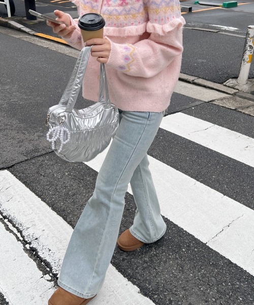 SOLLON.(ソルロン)の「ハートくしゅくしゅBAG(ハンドバッグ・レディース・ブラック/シルバー・FREE)」の9枚目の写真