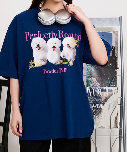 SILVER BULLET(シルバーバレット)の「『SILVER BULLET SELECT AP/シルバーバレットセレクト』クルーネック アニマルプリント半袖Tシャツ【Z】(Tシャツ/カットソー・レディース・ネイビー/ブラック・L/M)」の2枚目の写真