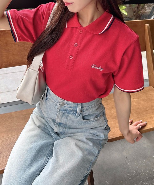 セール】胸ロゴクロップドポロシャツ（シャツ/ブラウス）｜INGNI