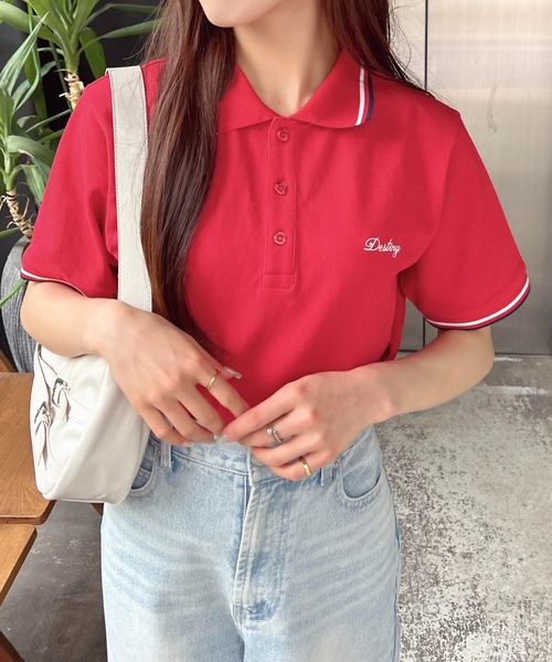 セール】胸ロゴクロップドポロシャツ（シャツ/ブラウス）｜INGNI