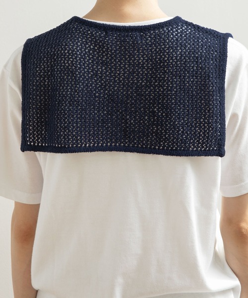PAR ICI（パーリッシィ）の「LOOP YARN リボン付け襟（付け襟・レディース・ネイビー/ホワイト×ネイビー/ホワイト・FREE）」の13枚目の写真