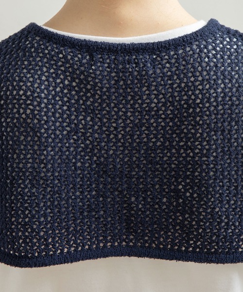 PAR ICI（パーリッシィ）の「LOOP YARN リボン付け襟（付け襟・レディース・ネイビー/ホワイト×ネイビー/ホワイト・FREE）」の14枚目の写真