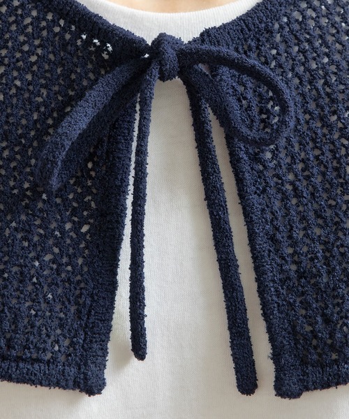PAR ICI（パーリッシィ）の「LOOP YARN リボン付け襟（付け襟・レディース・ネイビー/ホワイト×ネイビー/ホワイト・FREE）」の15枚目の写真