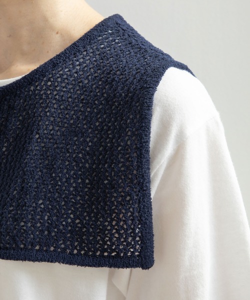 PAR ICI（パーリッシィ）の「LOOP YARN リボン付け襟（付け襟・レディース・ネイビー/ホワイト×ネイビー/ホワイト・FREE）」の16枚目の写真