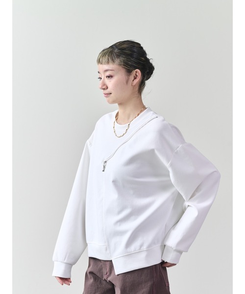 DOLLUPOOPS（ドールアップウップス）の「ショルダーファスナートップス（スウェット・レディース・ブラウン/ブラック/オフホワイト・38）」の6枚目の写真