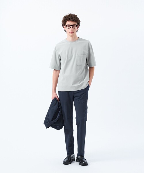 MACKINTOSH PHILOSOPHY(マッキントッシュ フィロソフィー)の「ドライフラットストレッチ クルーネック五分袖ポケT(Tシャツ/カットソー・メンズ・ブラック/ホワイト/ホワイト系その他/ダークネイビー・40/38)」の12枚目の写真