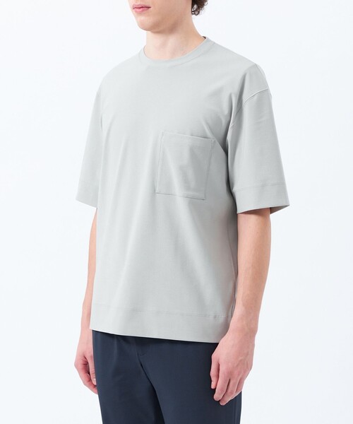 MACKINTOSH PHILOSOPHY(マッキントッシュ フィロソフィー)の「ドライフラットストレッチ クルーネック五分袖ポケT(Tシャツ/カットソー・メンズ・ブラック/ホワイト/ホワイト系その他/ダークネイビー・40/38)」の8枚目の写真