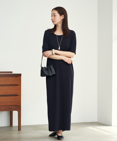 plage Rib ハーフスリーブ ワンピース　38 ブラック　プラージュ プラージュ Plage 《追加予約》Rib ハーフスリーブ ワンピース 4