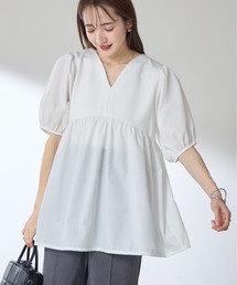 【ZOZO限定】キーネックペプラムブラウス
