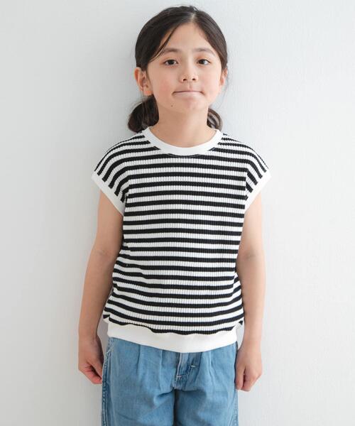 URBAN RESEARCH DOORS（アーバンリサーチドアーズ）の「『WEB/一部店舗限定サイズ』変形ワッフルノースリーブプルオーバー(KIDS)（Tシャツ/カットソー・キッズ・アイボリー/ブラック系その他・105/120/135/150）」の21枚目の写真