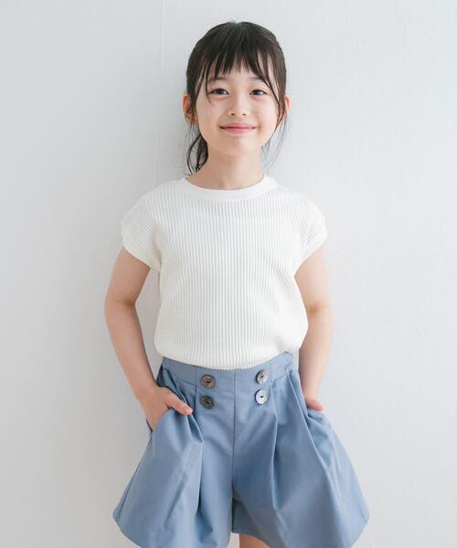 URBAN RESEARCH DOORS（アーバンリサーチドアーズ）の「『WEB/一部店舗限定サイズ』変形ワッフルノースリーブプルオーバー(KIDS)（Tシャツ/カットソー・キッズ・アイボリー/ブラック系その他・105/120/135/150）」の7枚目の写真