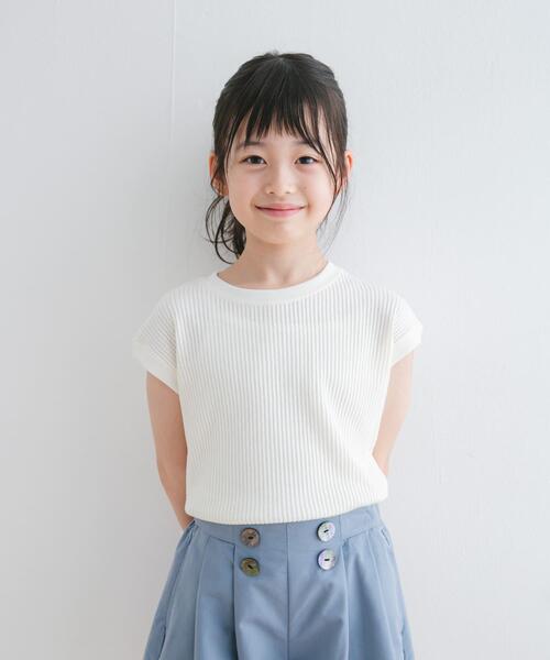 URBAN RESEARCH DOORS（アーバンリサーチドアーズ）の「『WEB/一部店舗限定サイズ』変形ワッフルノースリーブプルオーバー(KIDS)（Tシャツ/カットソー・キッズ・アイボリー/ブラック系その他・105/120/135/150）」の6枚目の写真