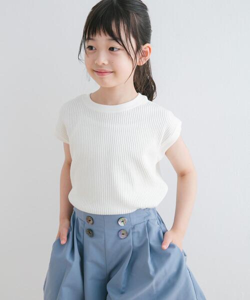URBAN RESEARCH DOORS（アーバンリサーチドアーズ）の「『WEB/一部店舗限定サイズ』変形ワッフルノースリーブプルオーバー(KIDS)（Tシャツ/カットソー・キッズ・アイボリー/ブラック系その他・105/120/135/150）」の5枚目の写真