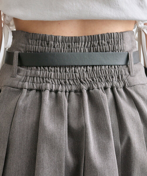 OLIVE des OLIVE ベルト付き裾レイヤードプリーツスカート OLIVE des スカート ベルト付き裾レイヤードプリーツスカート