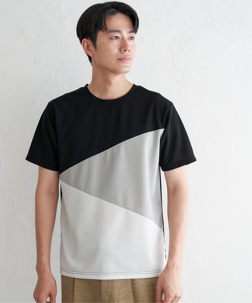 ikka(イッカ)の「【プチプラ1990円(税抜)】【接触冷感/吸水速乾】マルチファンクション斜め切り替えTシャツ【親子コーデ】(Tシャツ/カットソー・メンズ・ネイビー/ベージュ/ホワイト/ブラック・M/L/XL/S)」の9枚目の写真