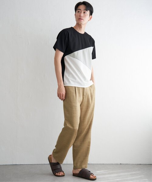 ikka(イッカ)の「【プチプラ1990円(税抜)】【接触冷感/吸水速乾】マルチファンクション斜め切り替えTシャツ【親子コーデ】(Tシャツ/カットソー・メンズ・ネイビー/ベージュ/ホワイト/ブラック・M/L/XL/S)」の10枚目の写真