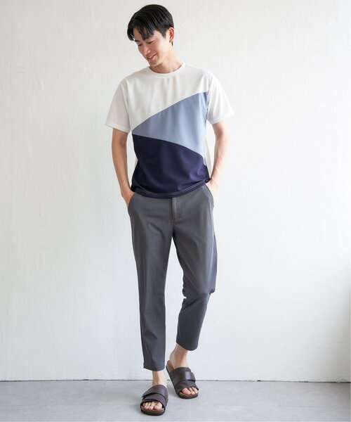 ikka(イッカ)の「【プチプラ1990円(税抜)】【接触冷感/吸水速乾】マルチファンクション斜め切り替えTシャツ【親子コーデ】(Tシャツ/カットソー・メンズ・ネイビー/ベージュ/ホワイト/ブラック・M/L/XL/S)」の14枚目の写真