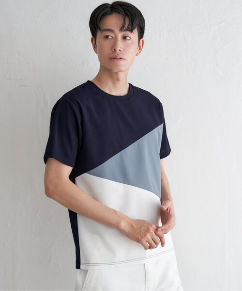 ikka(イッカ)の「【プチプラ1990円(税抜)】【接触冷感/吸水速乾】マルチファンクション斜め切り替えTシャツ【親子コーデ】(Tシャツ/カットソー・メンズ・ネイビー/ベージュ/ホワイト/ブラック・M/L/XL/S)」の15枚目の写真
