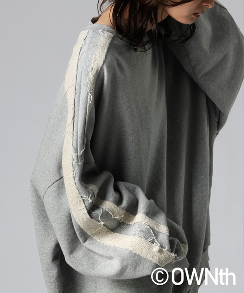 antiqua(アンティカ)の「配色ライン スウェット(スウェット・レディース・ブラック/杢グレー・ONESIZE)」の14枚目の写真