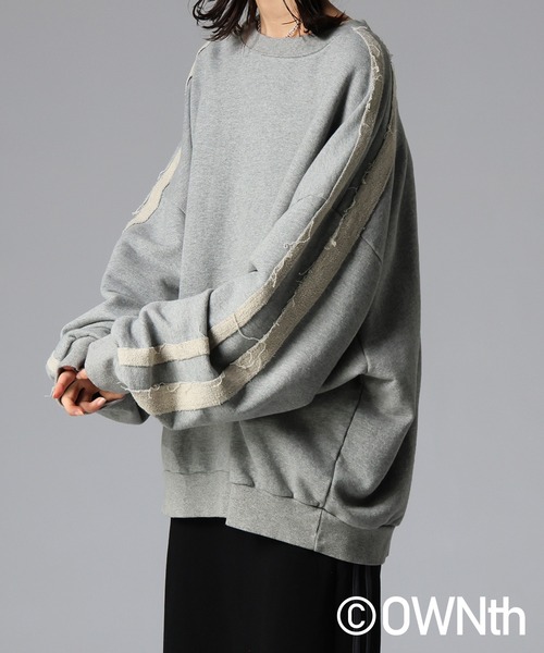 antiqua(アンティカ)の「配色ライン スウェット(スウェット・レディース・ブラック/杢グレー・ONESIZE)」の15枚目の写真