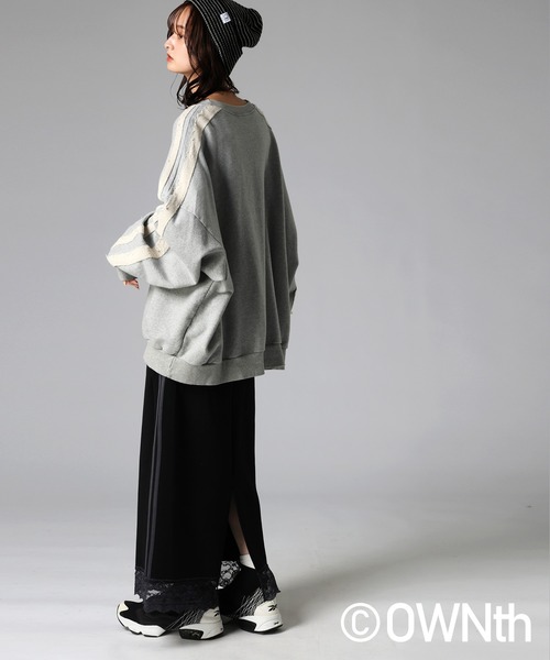 antiqua(アンティカ)の「配色ライン スウェット(スウェット・レディース・ブラック/杢グレー・ONESIZE)」の16枚目の写真