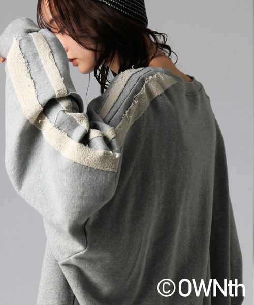 antiqua(アンティカ)の「配色ライン スウェット(スウェット・レディース・ブラック/杢グレー・ONESIZE)」の17枚目の写真