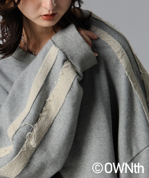 antiqua(アンティカ)の「配色ライン スウェット(スウェット・レディース・ブラック/杢グレー・ONESIZE)」の18枚目の写真