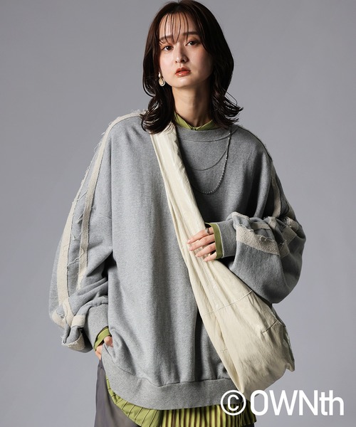 antiqua(アンティカ)の「配色ライン スウェット(スウェット・レディース・ブラック/杢グレー・ONESIZE)」の22枚目の写真