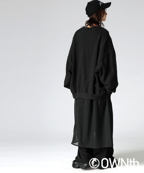 antiqua(アンティカ)の「配色ライン スウェット(スウェット・レディース・ブラック/杢グレー・ONESIZE)」の5枚目の写真