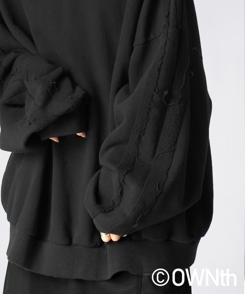 antiqua(アンティカ)の「配色ライン スウェット(スウェット・レディース・ブラック/杢グレー・ONESIZE)」の6枚目の写真
