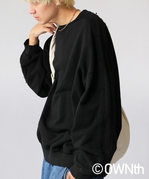antiqua(アンティカ)の「配色ライン スウェット(スウェット・レディース・ブラック/杢グレー・ONESIZE)」の10枚目の写真