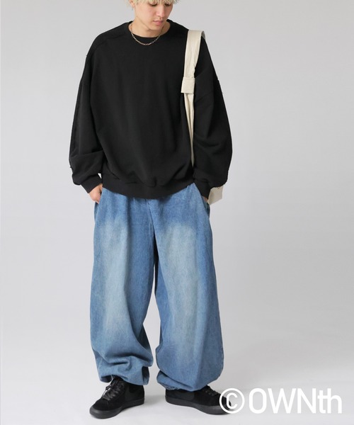 antiqua(アンティカ)の「配色ライン スウェット(スウェット・レディース・ブラック/杢グレー・ONESIZE)」の11枚目の写真