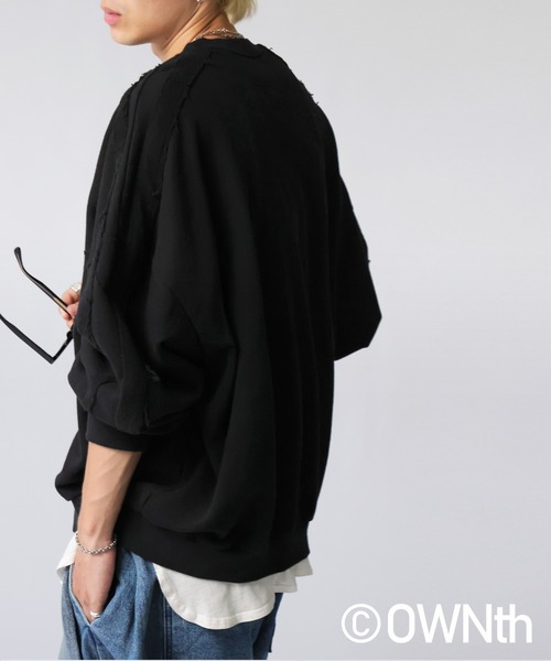 antiqua(アンティカ)の「配色ライン スウェット(スウェット・レディース・ブラック/杢グレー・ONESIZE)」の12枚目の写真