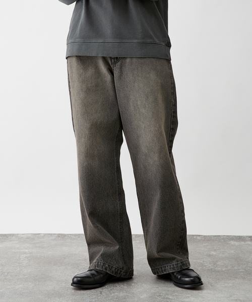 B.C STOCK（ベーセーストック）の「《追加2》[B.A.C.D] 13oz ワイドストレートデニムパンツ（デニムパンツ・メンズ・エメラルドブルー/ブルー系その他/スミクロ/ブラック系その他・SMALL/MEDIUM/LARGE）」の2枚目の写真