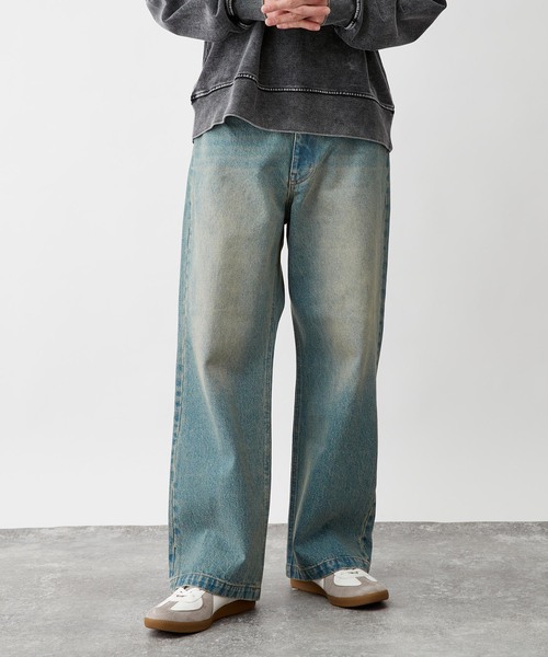 B.C STOCK（ベーセーストック）の「《追加2》[B.A.C.D] 13oz ワイドストレートデニムパンツ（デニムパンツ・メンズ・エメラルドブルー/ブルー系その他/スミクロ/ブラック系その他・SMALL/MEDIUM/LARGE）」の14枚目の写真