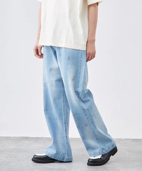 B.C STOCK（ベーセーストック）の「《追加2》[B.A.C.D] 13oz ワイドストレートデニムパンツ（デニムパンツ・メンズ・エメラルドブルー/ブルー系その他/スミクロ/ブラック系その他・SMALL/MEDIUM/LARGE）」の19枚目の写真