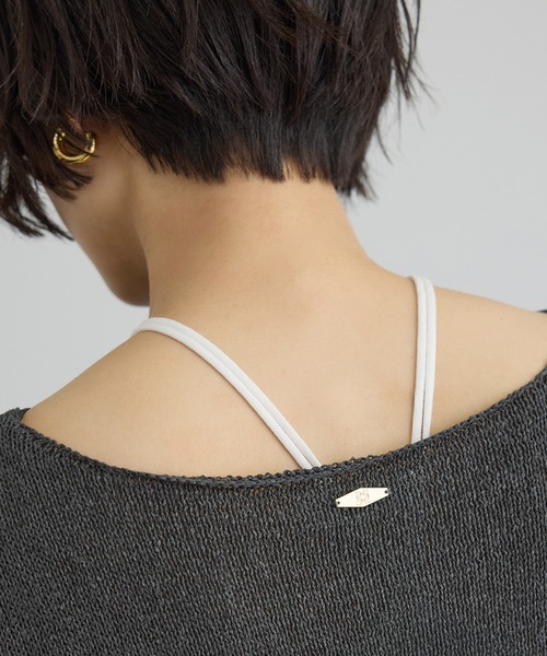 SALON adam et rope'（サロン アダム エ ロペ）の「ペーパーヤーンフレンチスリーブプルオーバー［手洗い可/和紙素材］（Tシャツ/カットソー・レディース・チャコールグレー/ベージュ・FREE）」の4枚目の写真