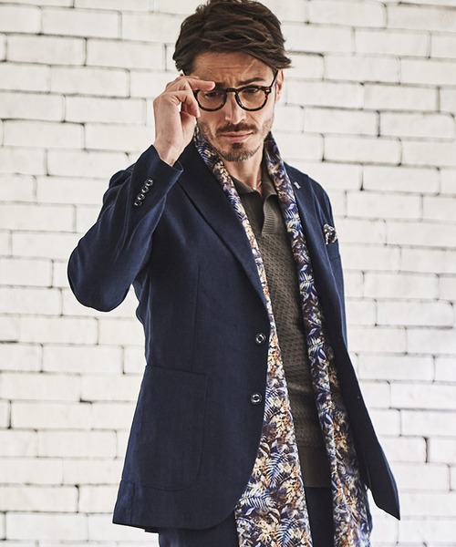 g-stage（ジーステージ）の「春夏ヘリンボンジャケット　ジ－ステ－ジ（テーラードジャケット・メンズ・ネイビー/チャコールグレー・46/48/50）」の3枚目の写真