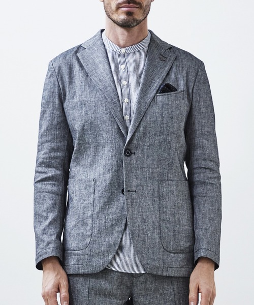 g-stage（ジーステージ）の「春夏ヘリンボンジャケット　ジ－ステ－ジ（テーラードジャケット・メンズ・ネイビー/チャコールグレー・46/48/50）」の14枚目の写真